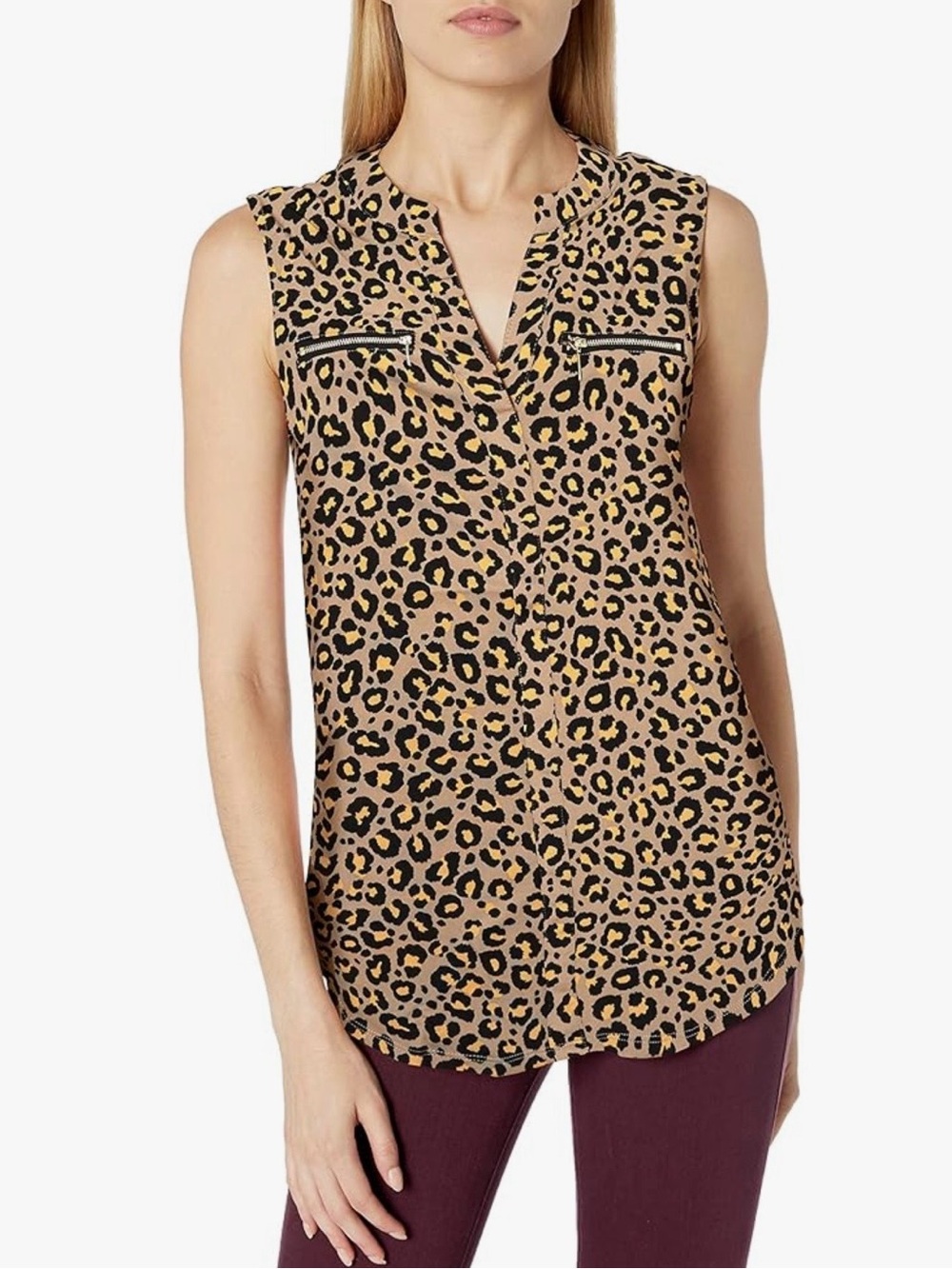 Nanette Lepore Leopard-Print Sleeveless Tunic in Tan and Black retail $58